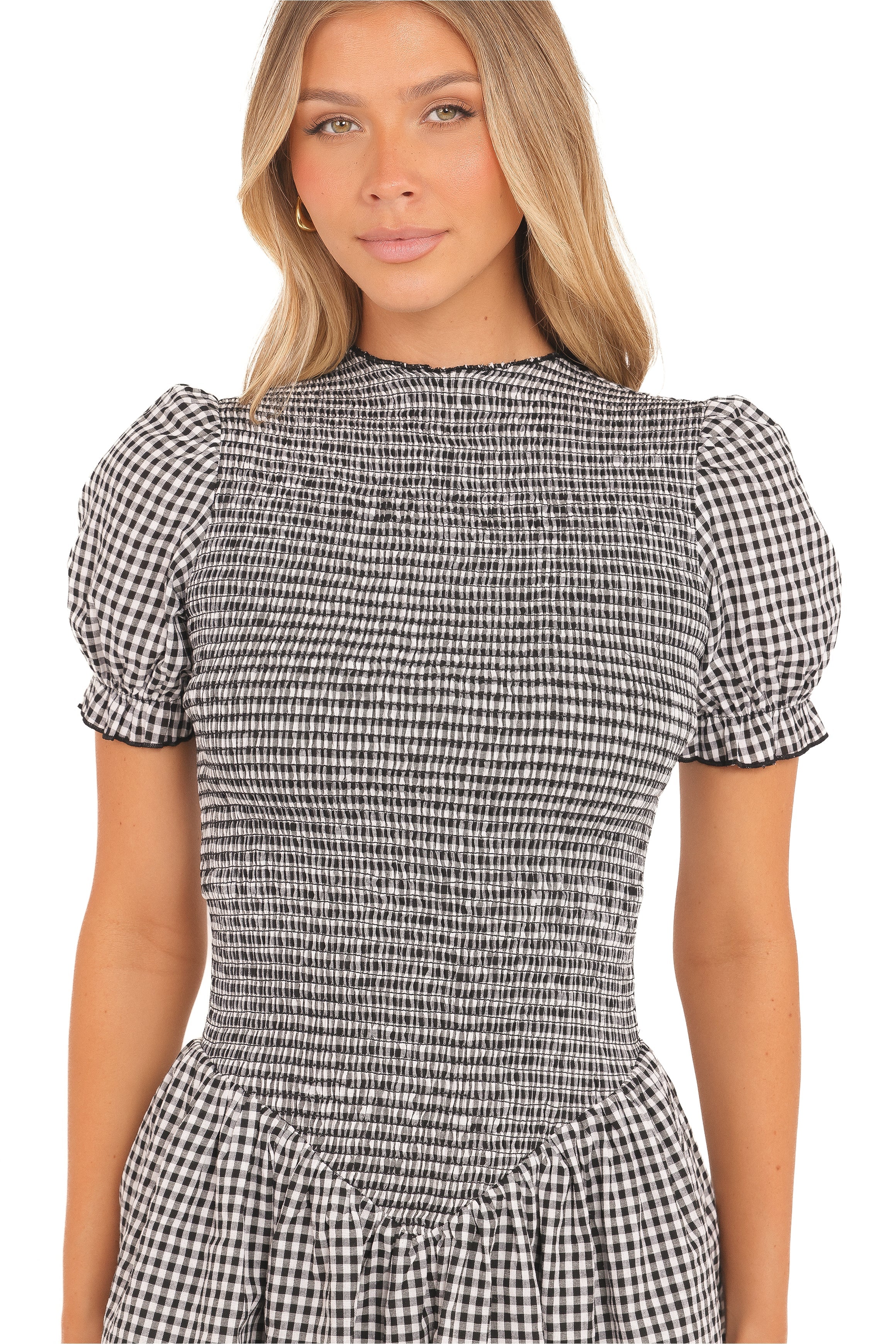 Celine Mini Dress - Black Gingham