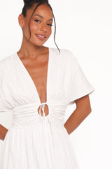 Edel Short Sleeve Maxi Dress - White