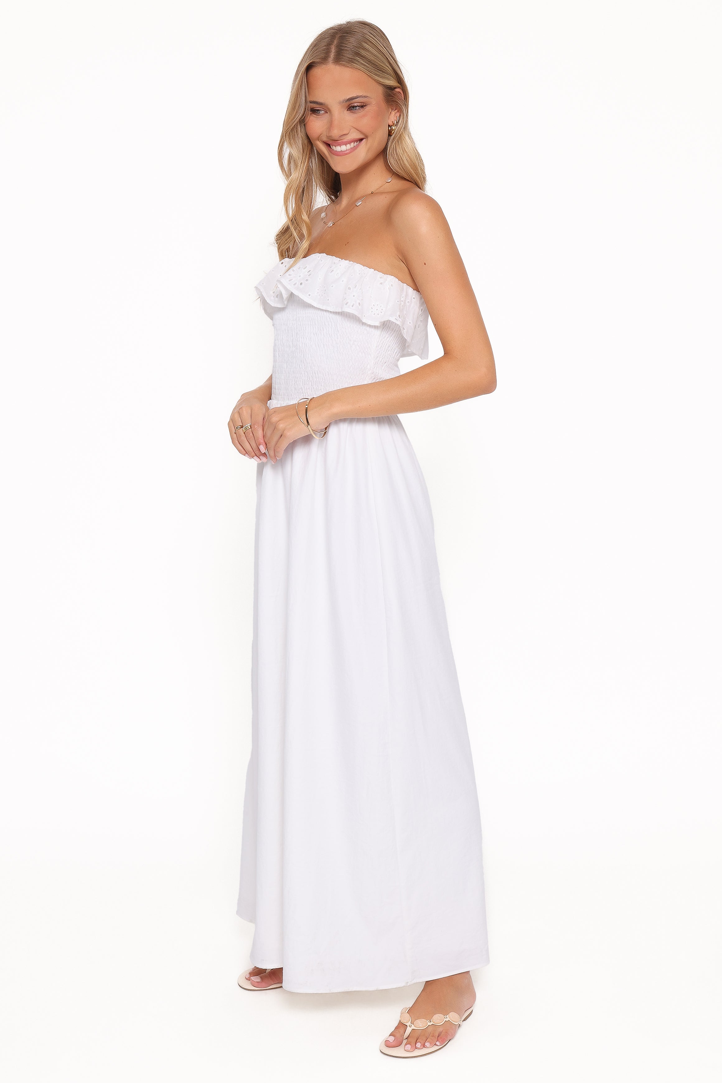 Gilbert Strapless Maxi Dress - White