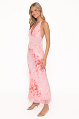 Gwyneth Halterneck Maxi Dress - Pink Floral