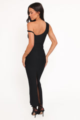 Hudson Off Shoulder Midi Dress - Black