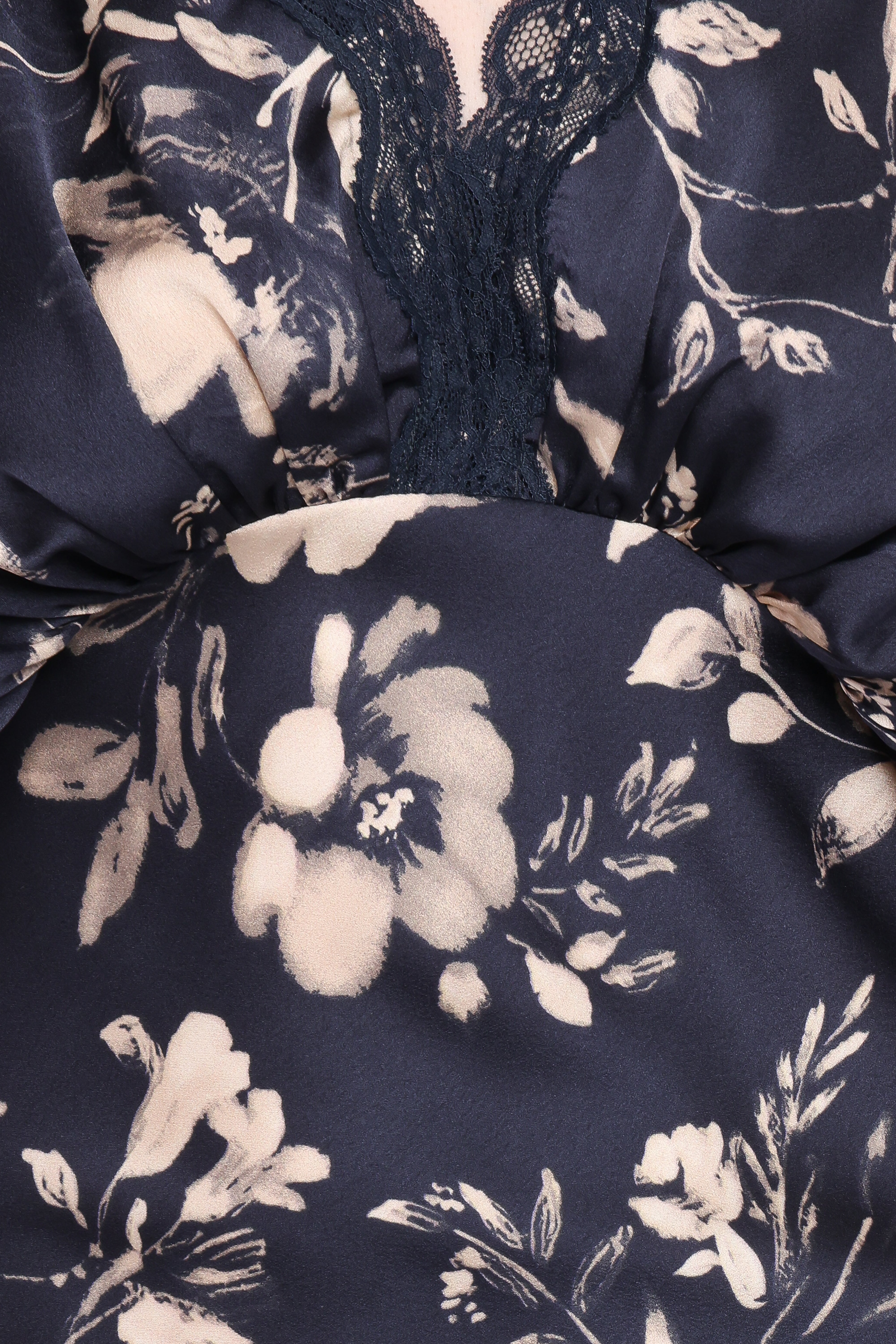 Laurent Midi Dress - Navy Cream Floral