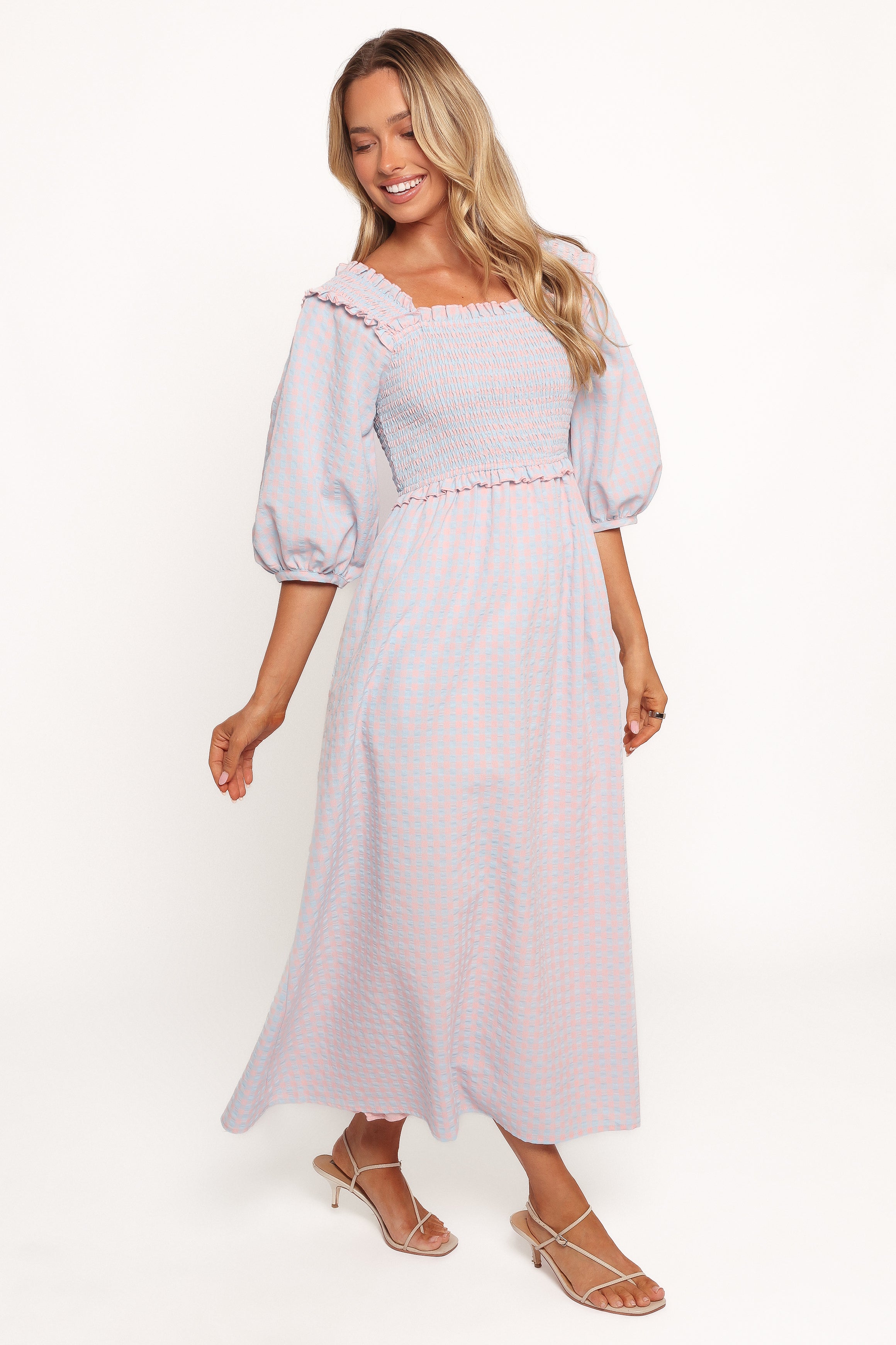 Lille Midi Dress - Blue Gingham