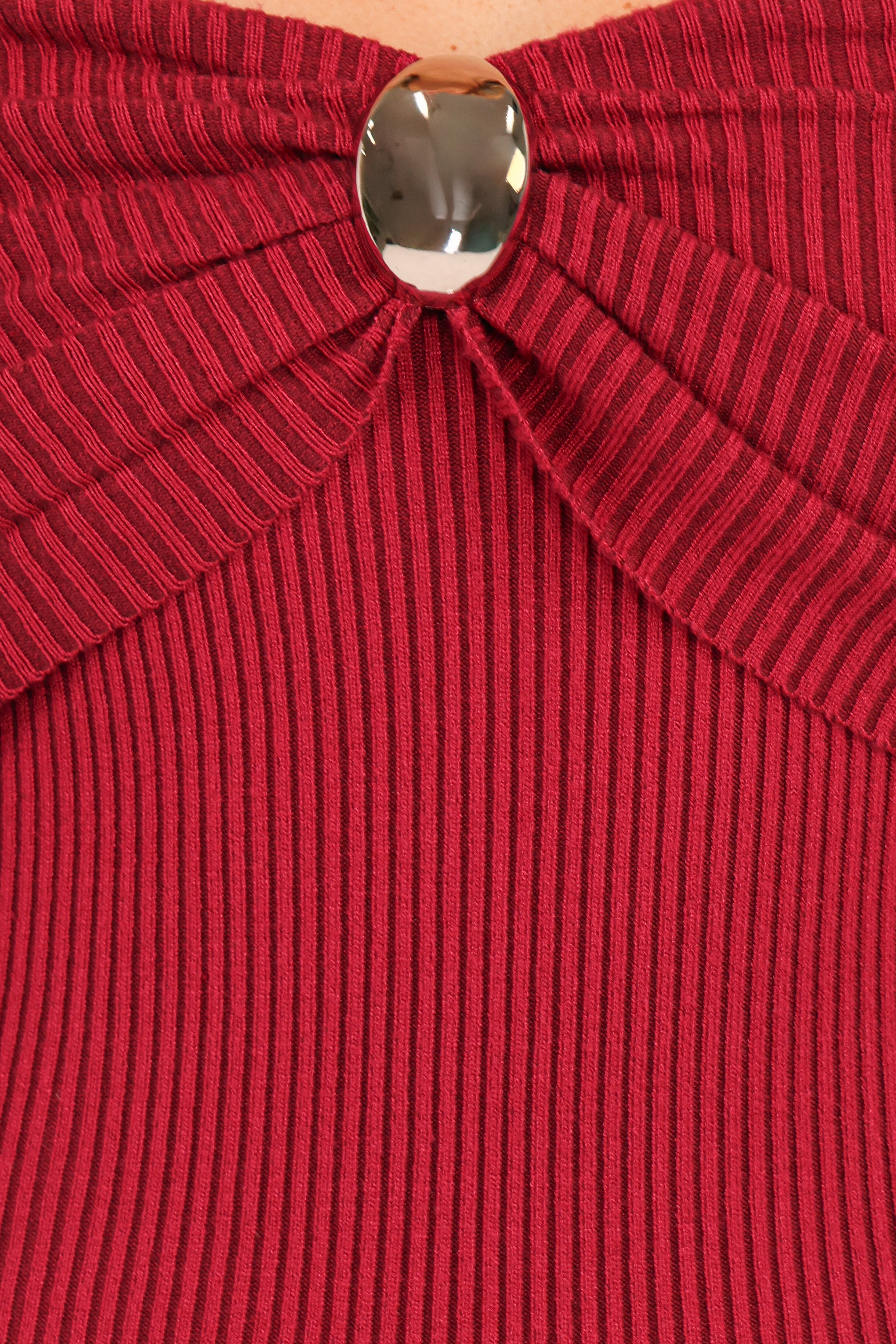 Lindsey Knit Dress - Dark Red