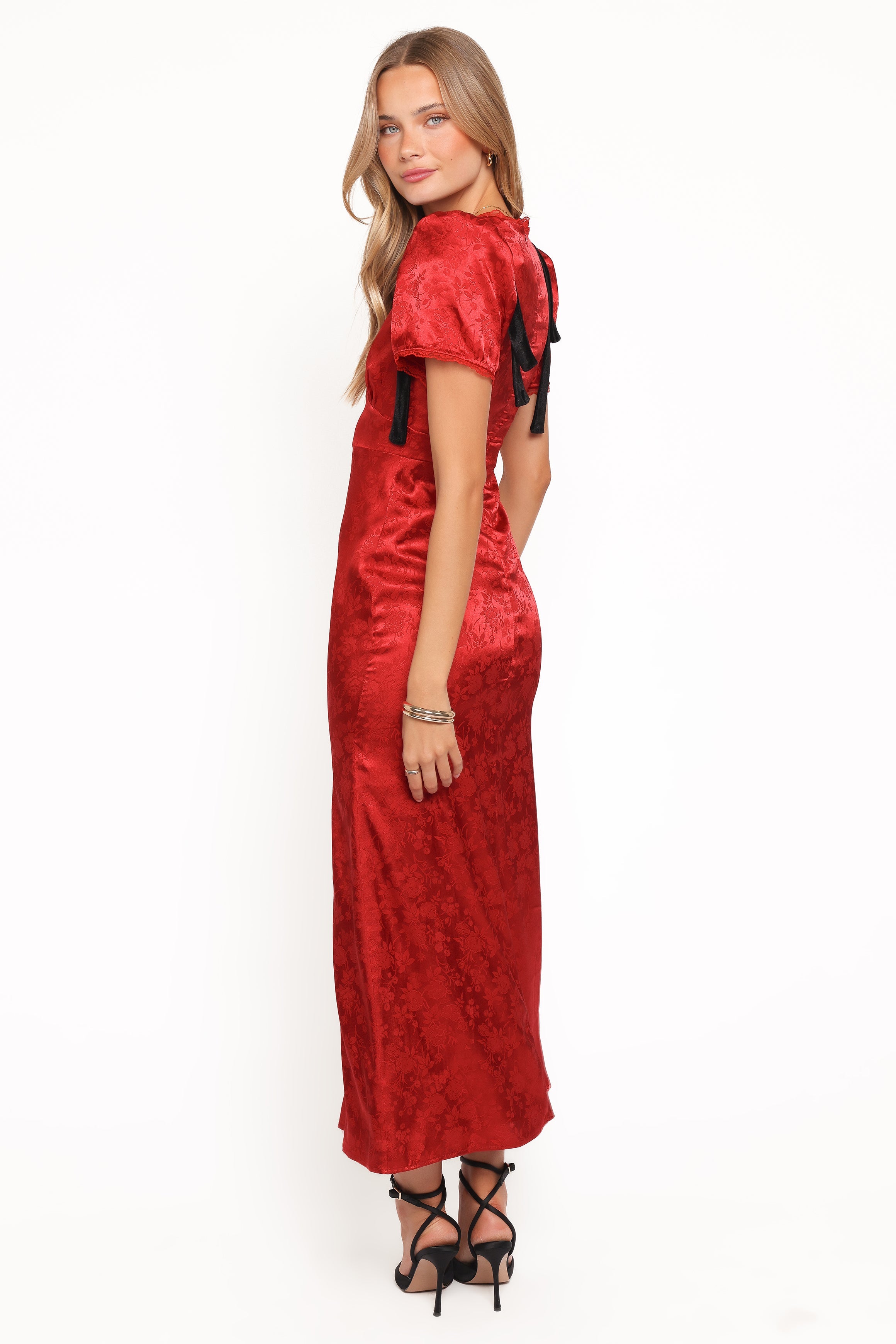 Lomandra Maxi Dress - Red Jacquard