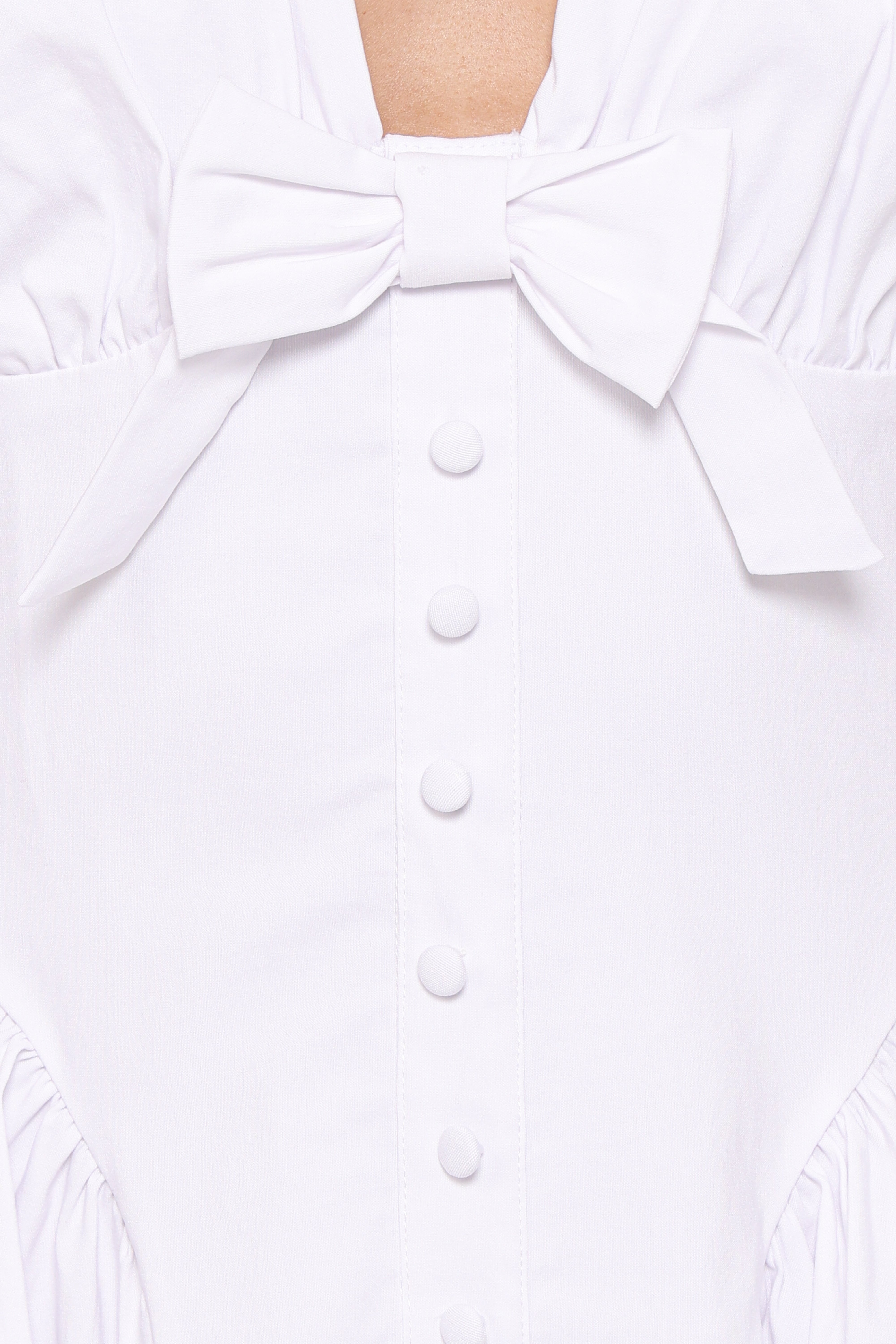 Lyssa Bow Front Mini Dress - White