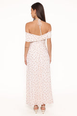 Mayven Maxi Dress - White Ditsy
