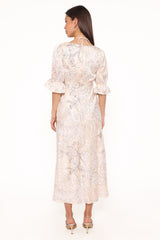 Pauline Long Sleeve Maxi Dress - Pastel Paisley