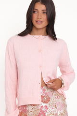 Fauna Tonal Floral Cardigan - Pink