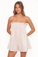 Liora Romper - Peach Ditsy Floral