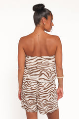 Ravenna Romper - Brown Zebra