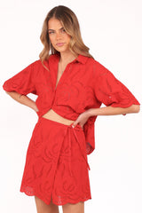 Gallie Skirt Set - Red