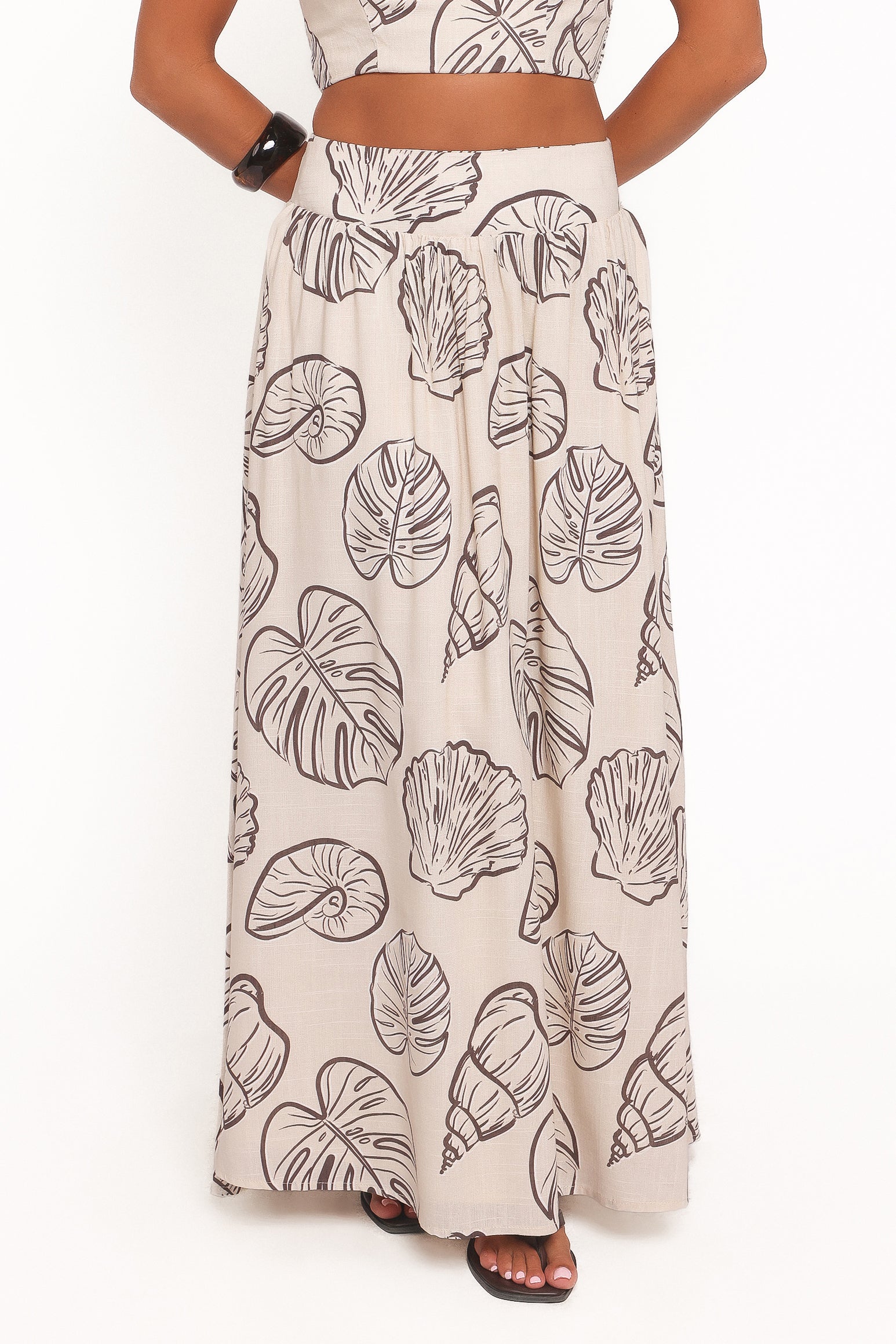 Kristy Maxi Skirt Set - Cream Shells