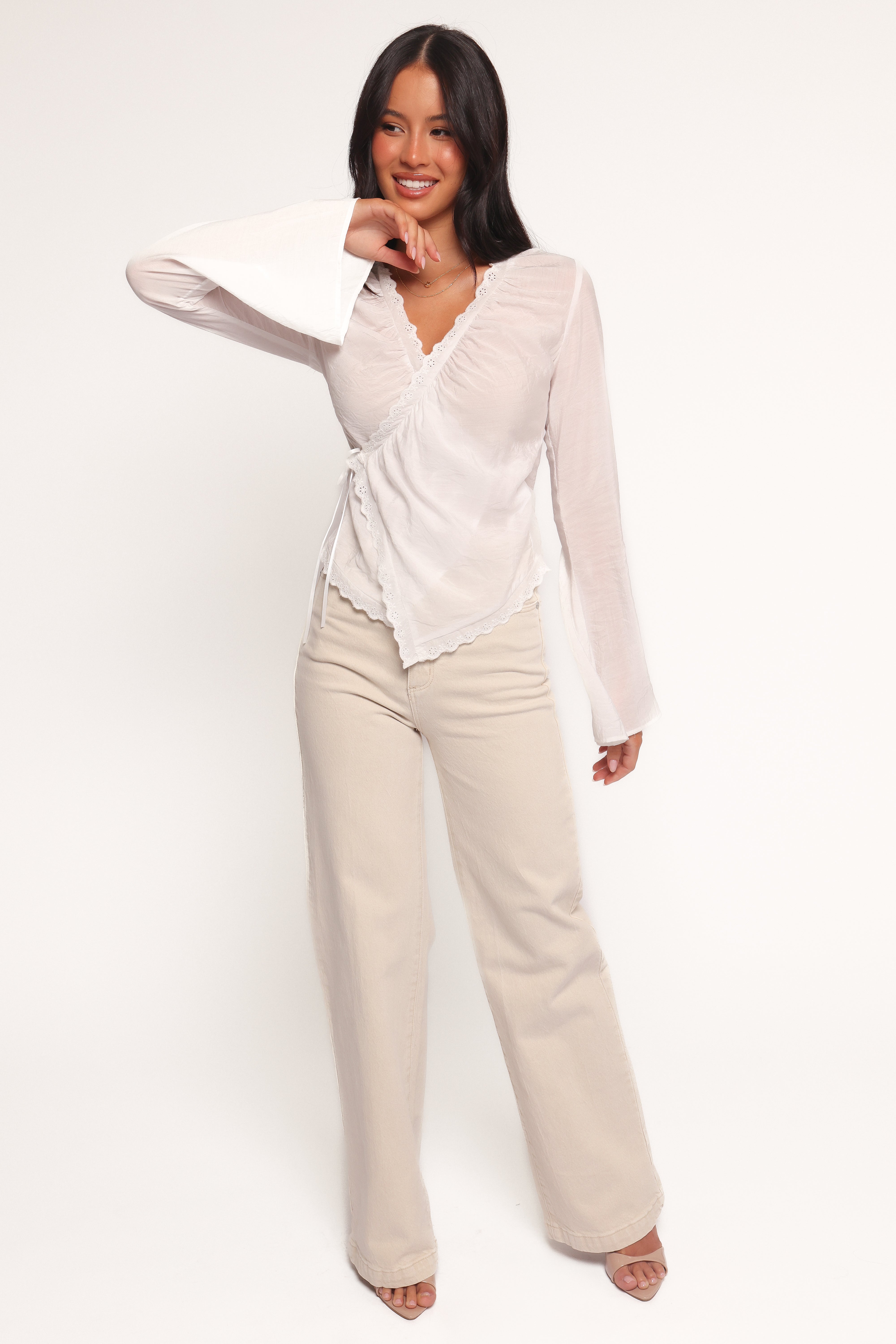 Adira Wrap Blouse - White