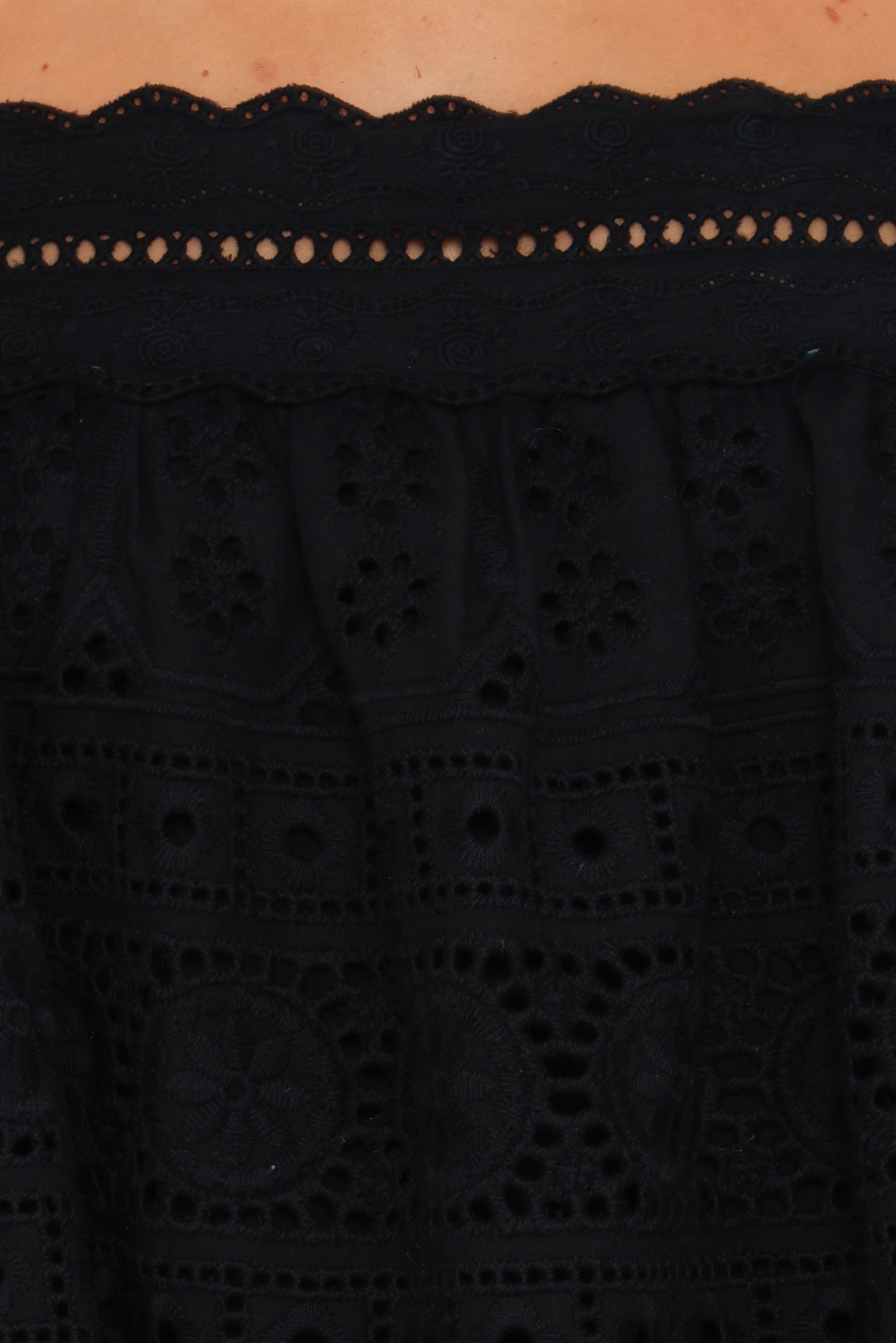 Aideen Eyelet Top - Black
