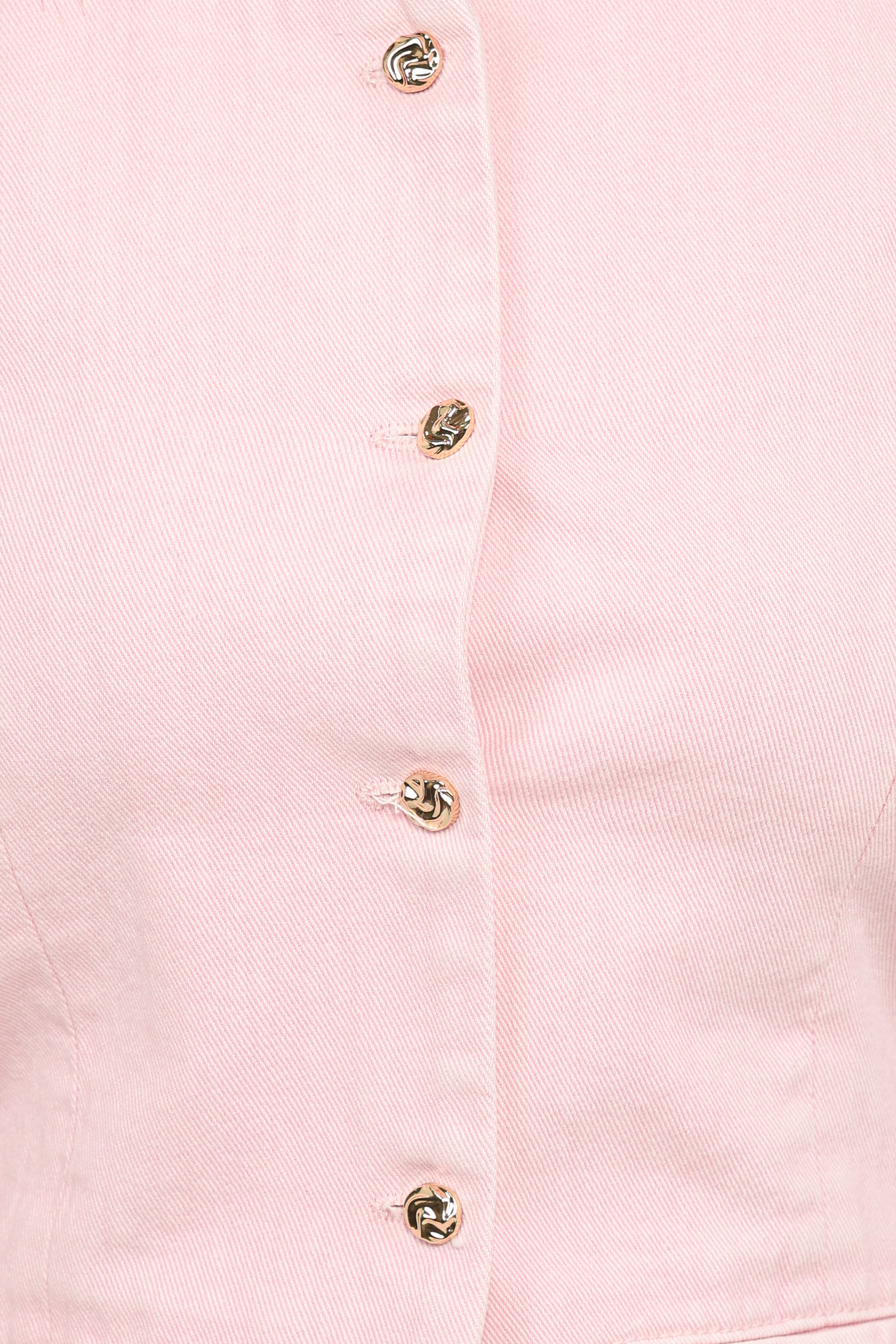 Ailis Denim Vest Top - Dusty Pink