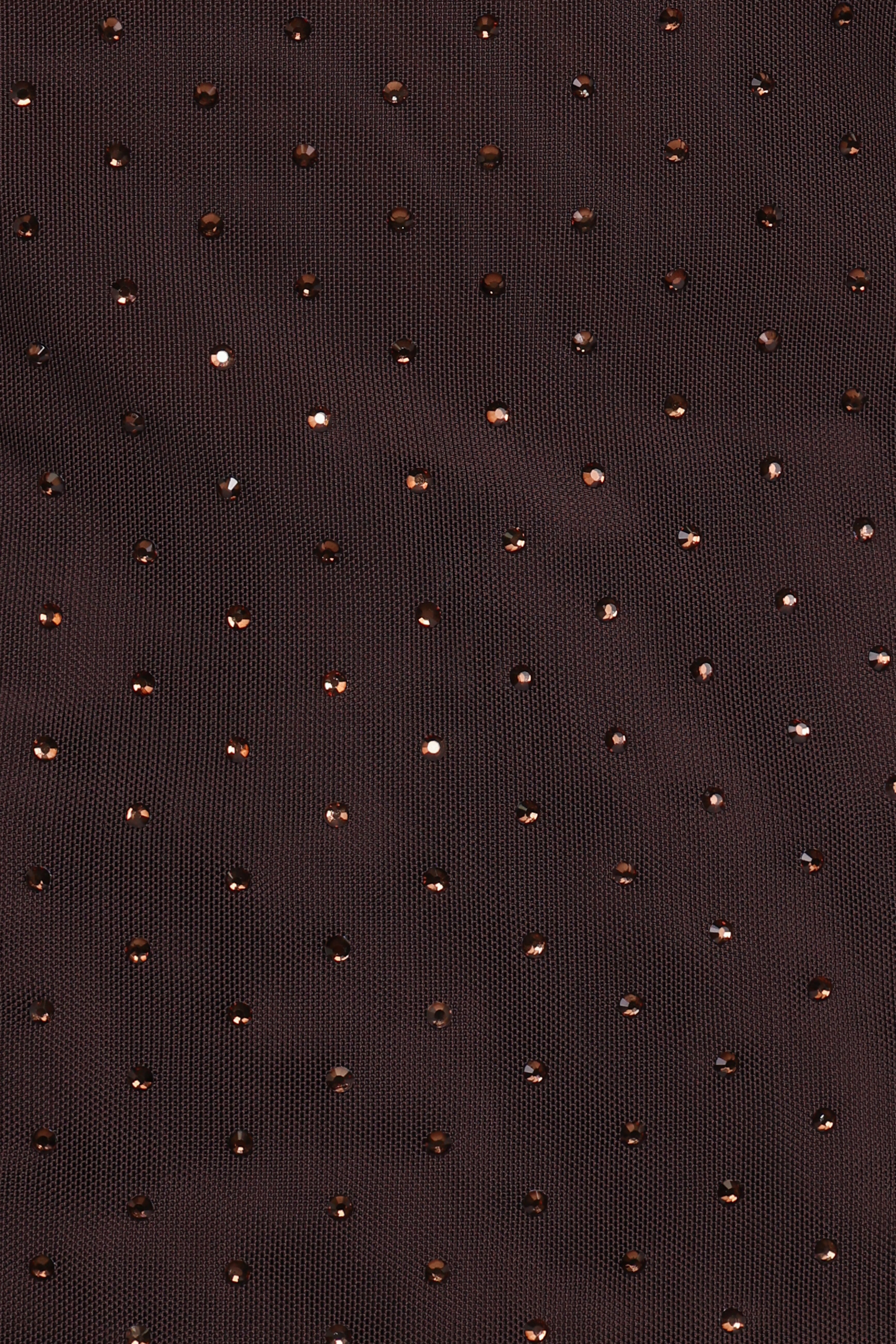 Alejandra Embellished Mesh Top - Dark Chocolate