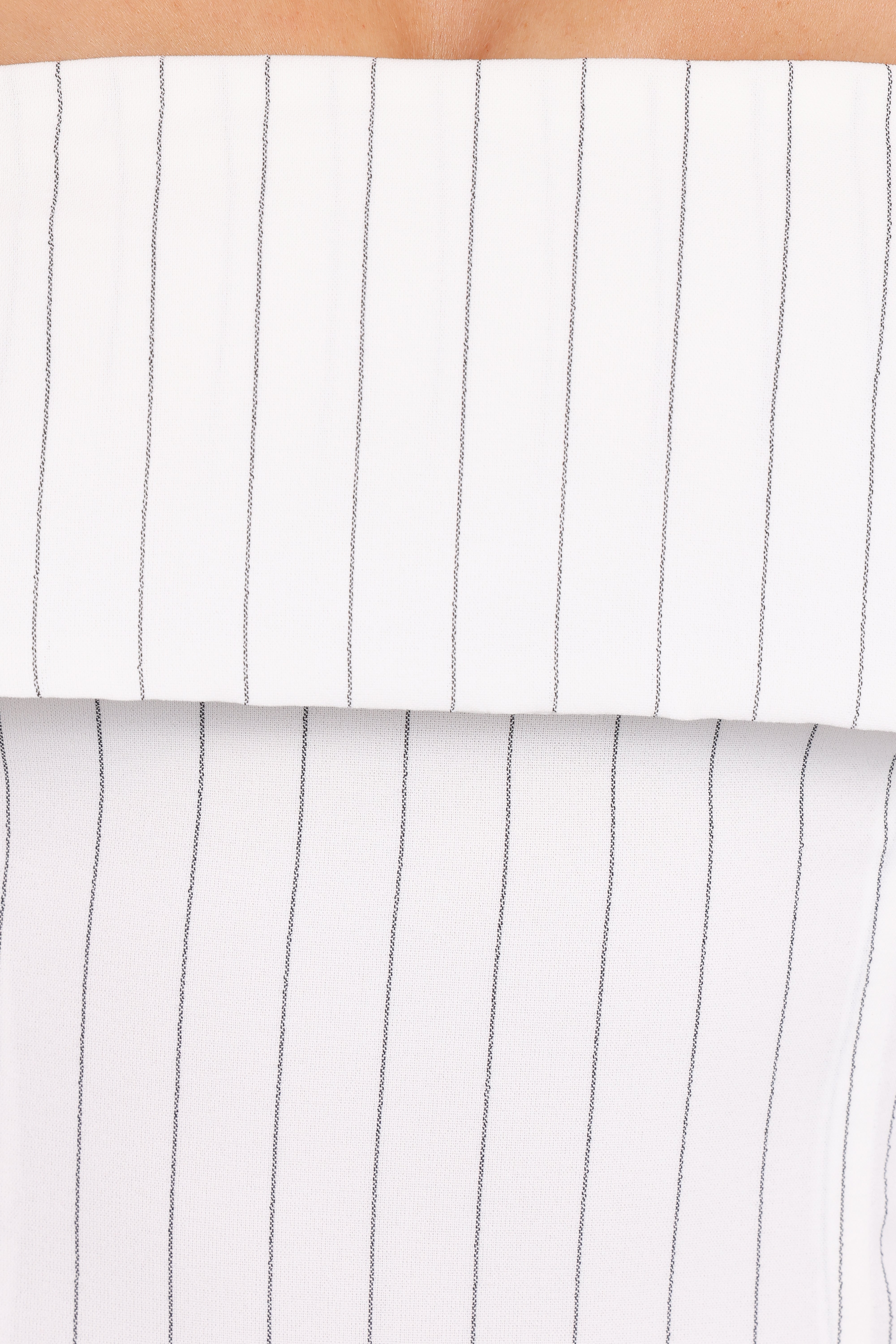 Blakely Strapless Top - White Pinstripe