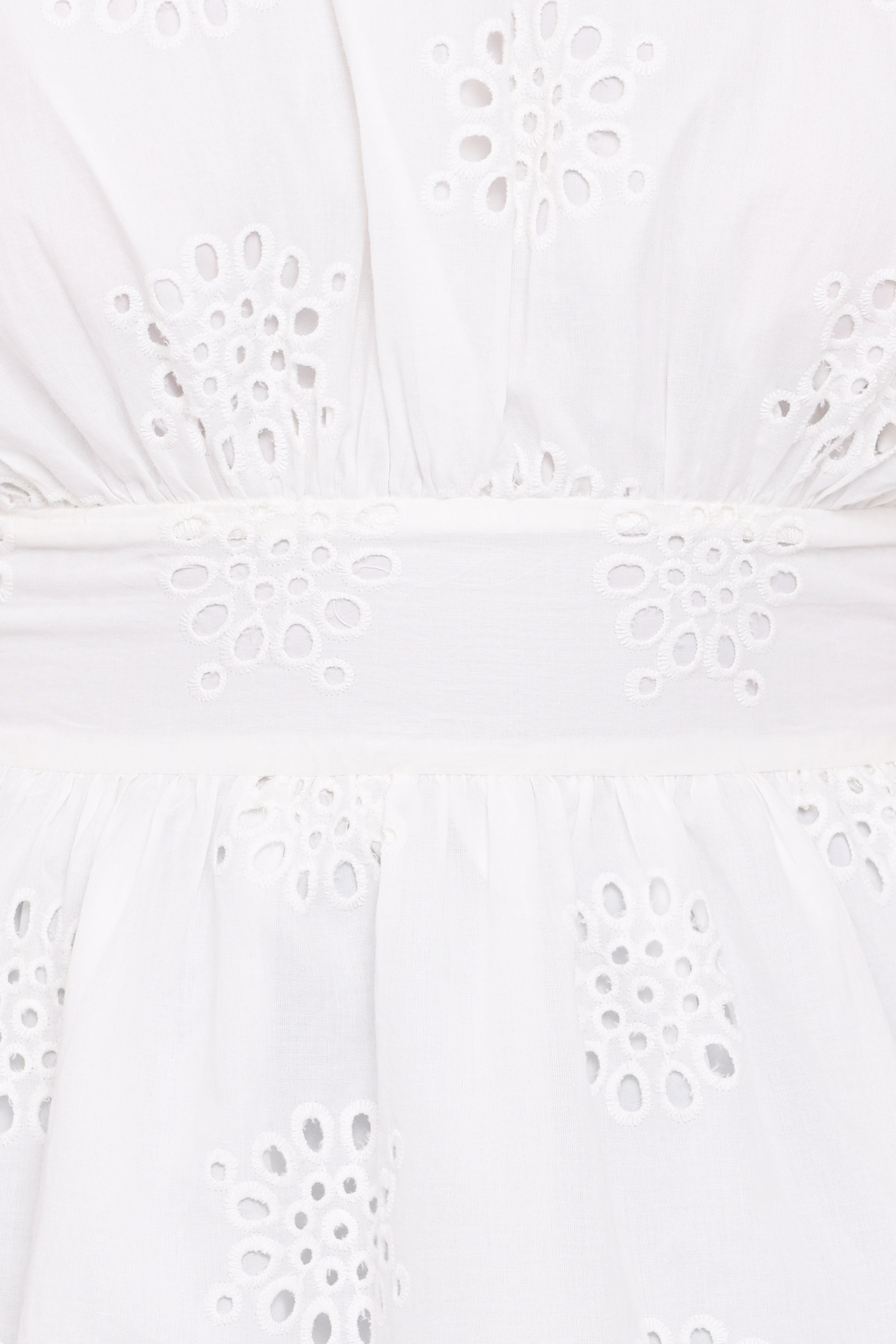 Carmel Tie Back Tunic Top - White Embroidery