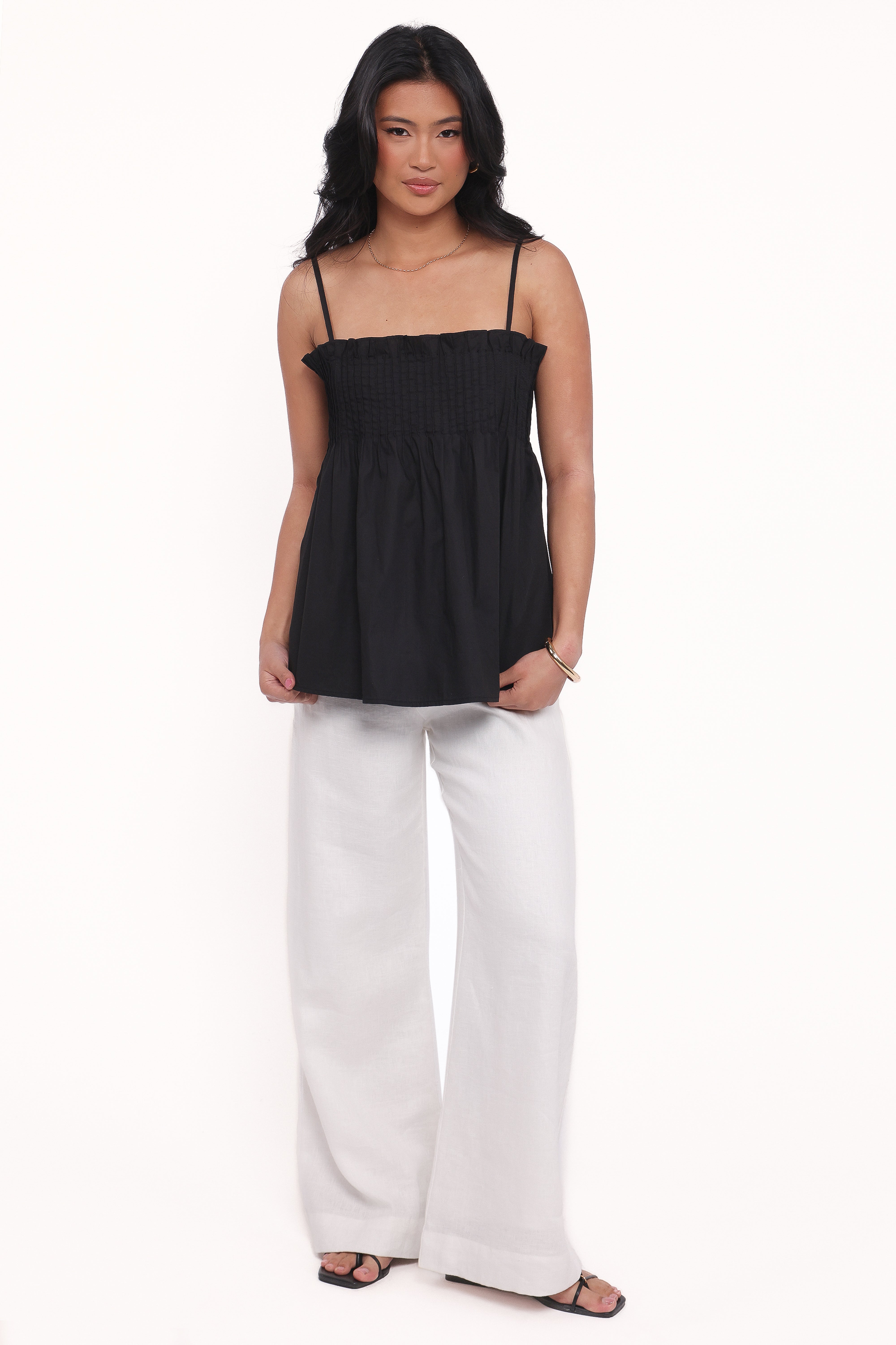Carson Pleated Top - Black