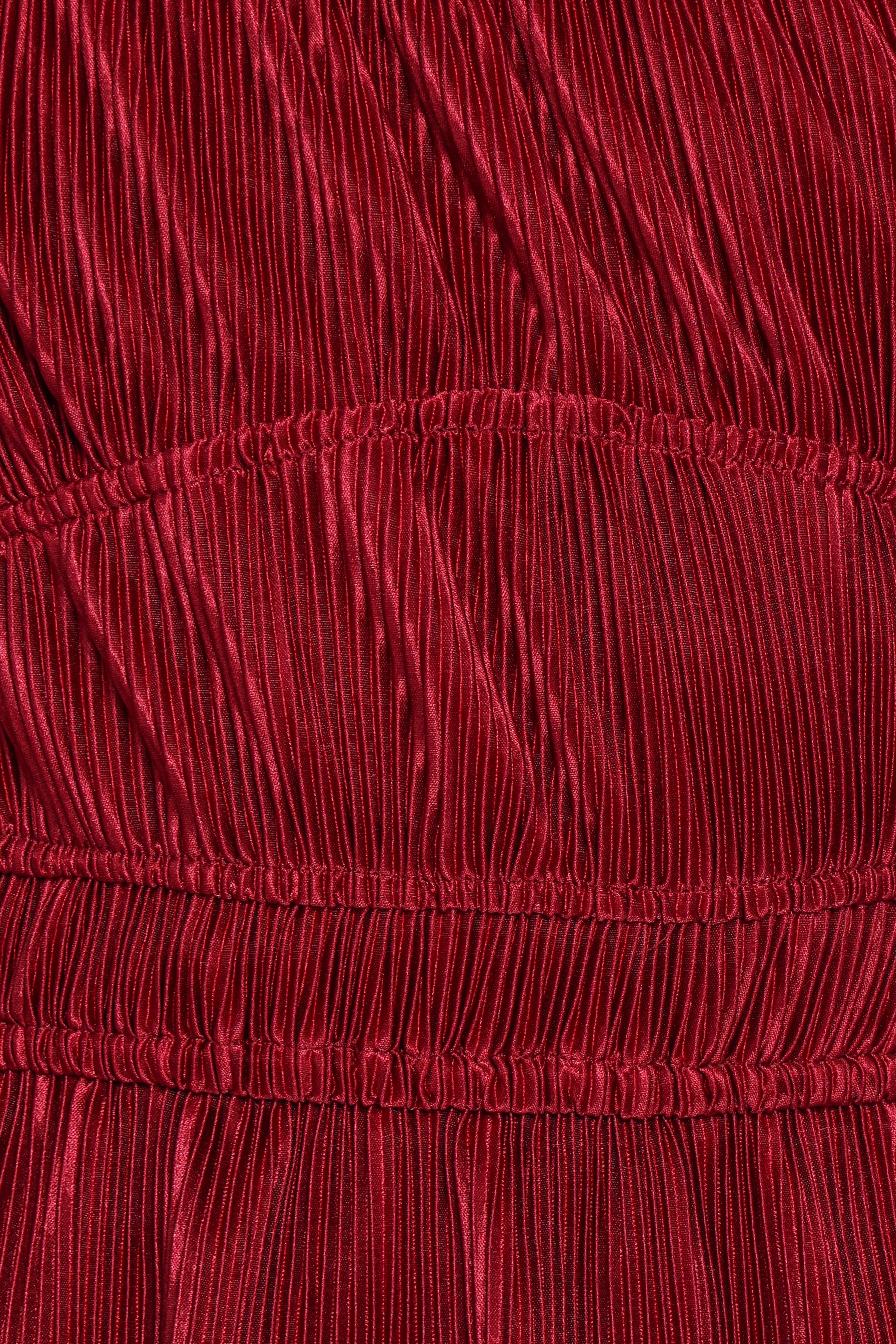 Ceppia Plisse Top - Burgundy