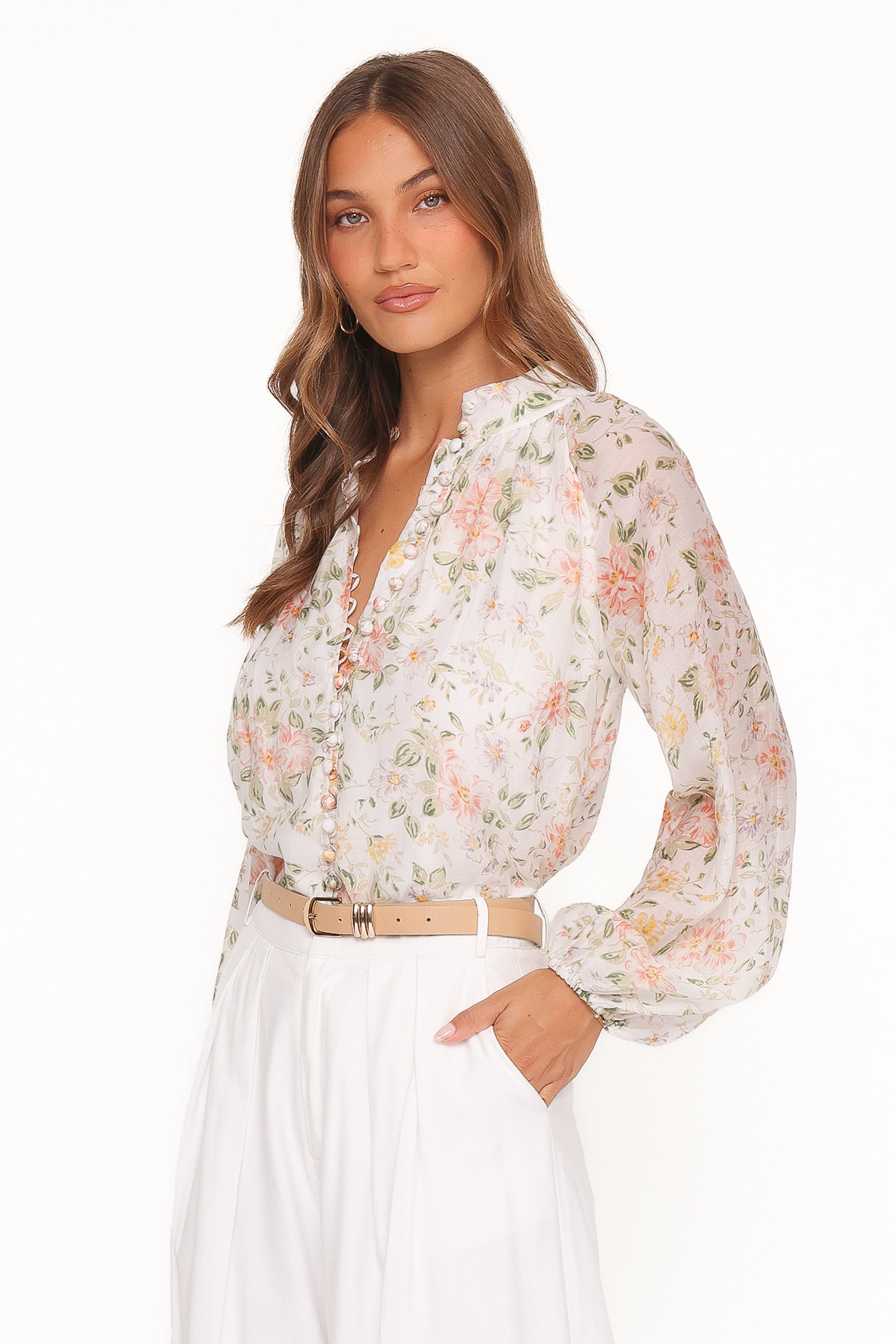 Marni Top -  White Multi Floral
