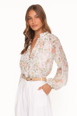 Marni Top -  White Multi Floral