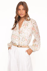Marni Top -  White Multi Floral