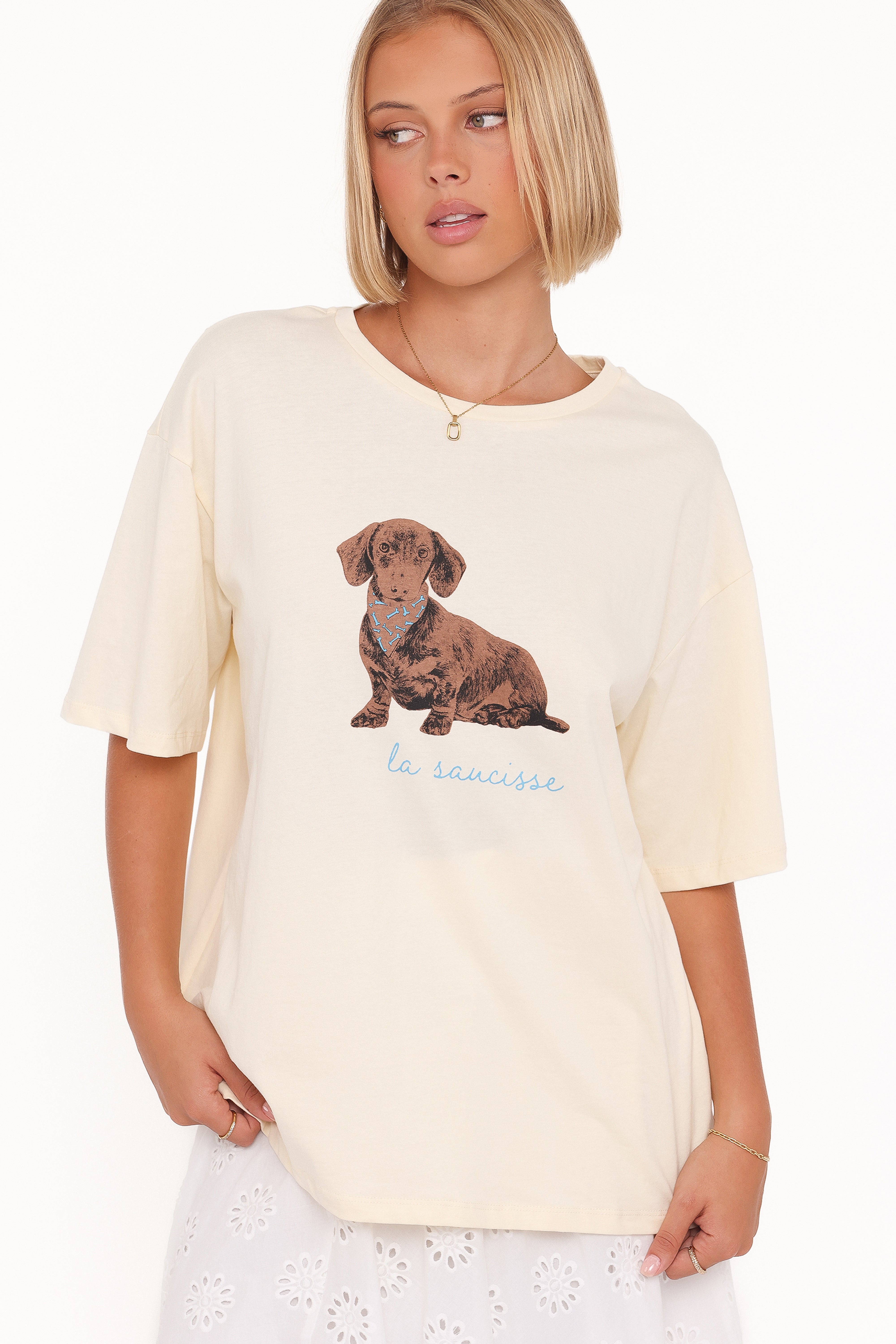 Petite Saucisse Tee - Cream
