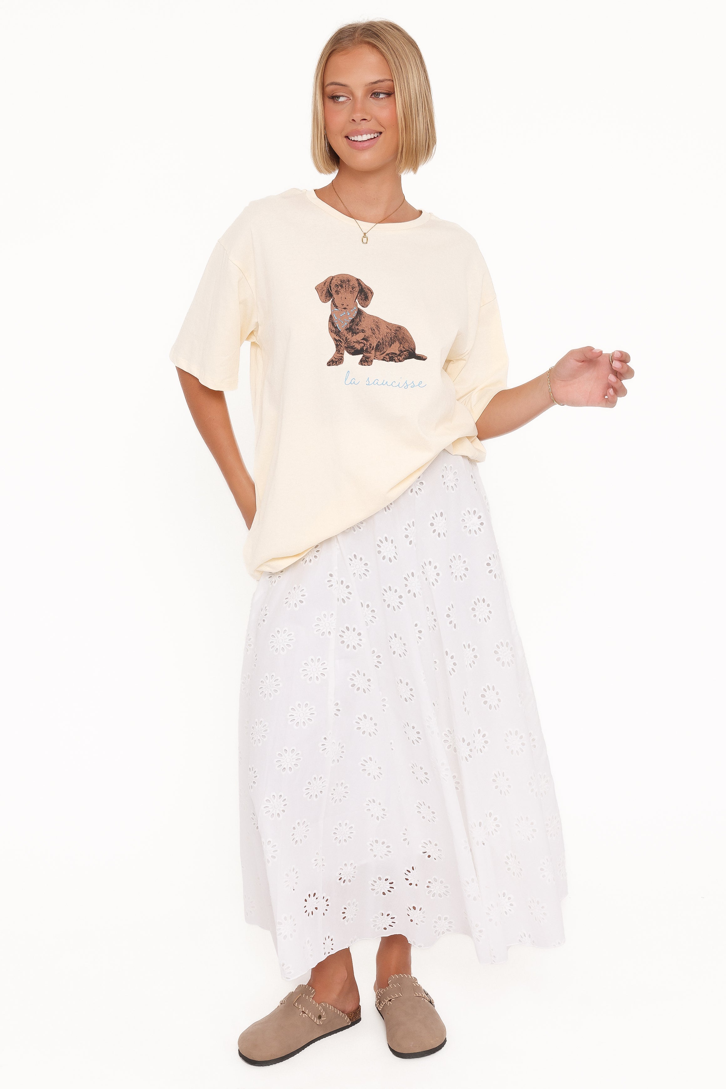 Petite Saucisse Tee - Cream