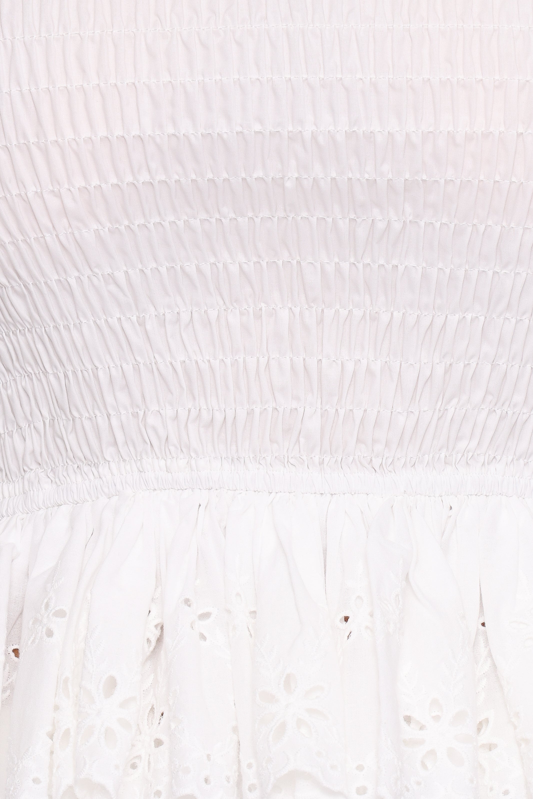 Stori Shirred Top - White Broderie